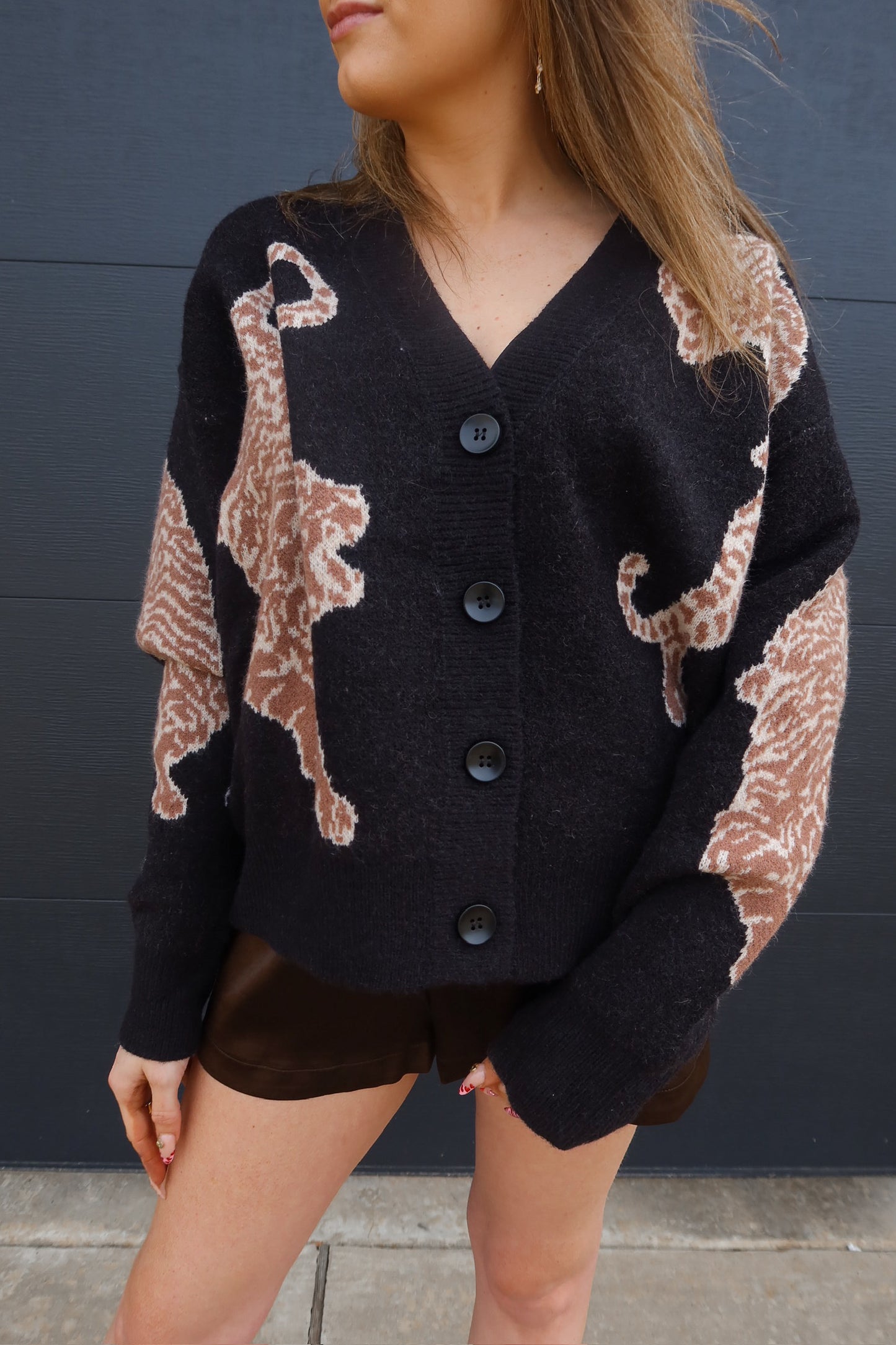 Tiger print cardigan