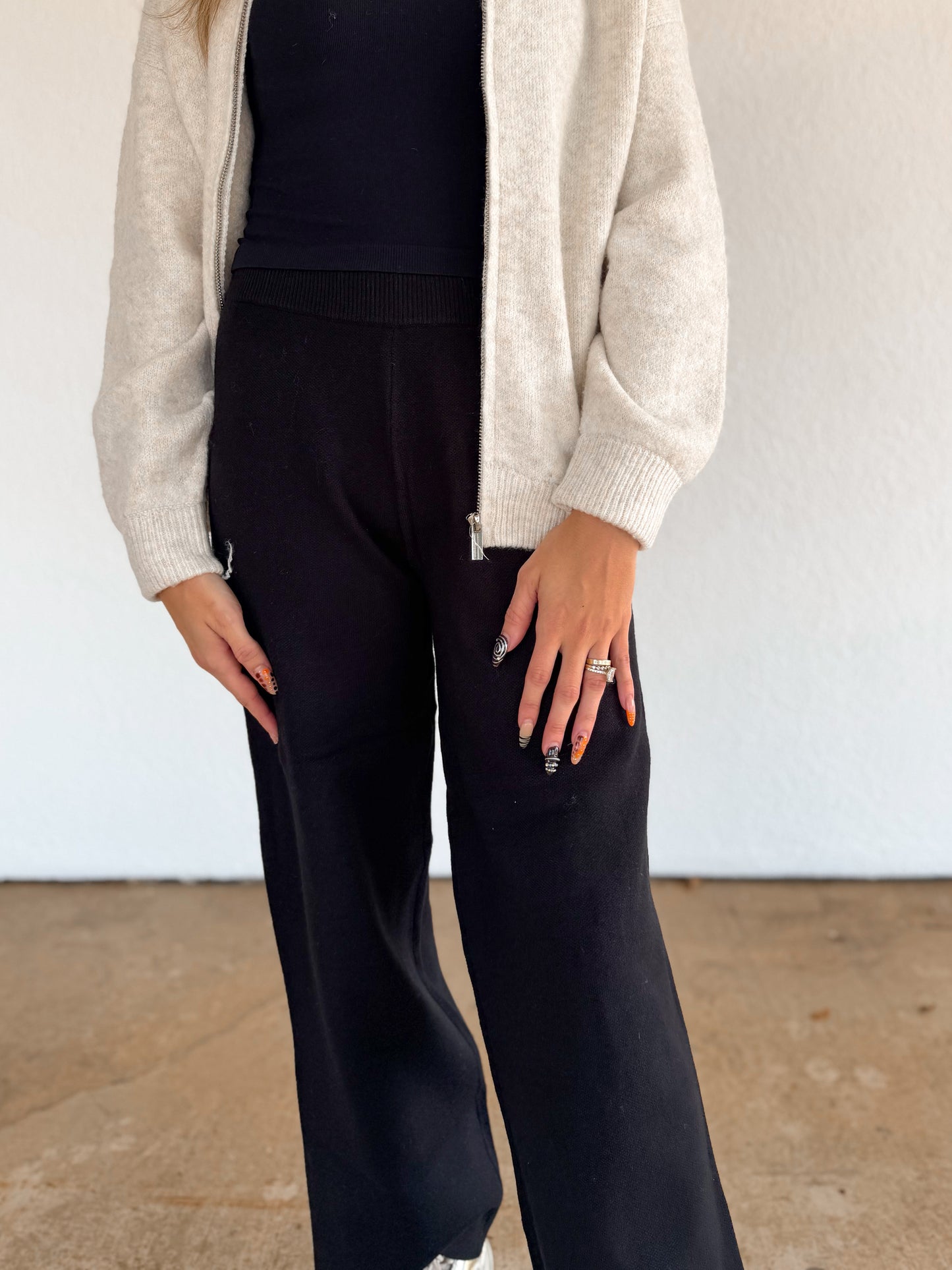 High waisted sweater pants