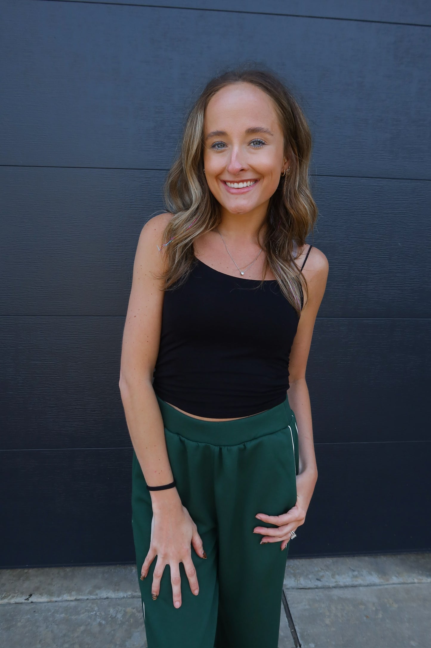 Cropped Black Tank