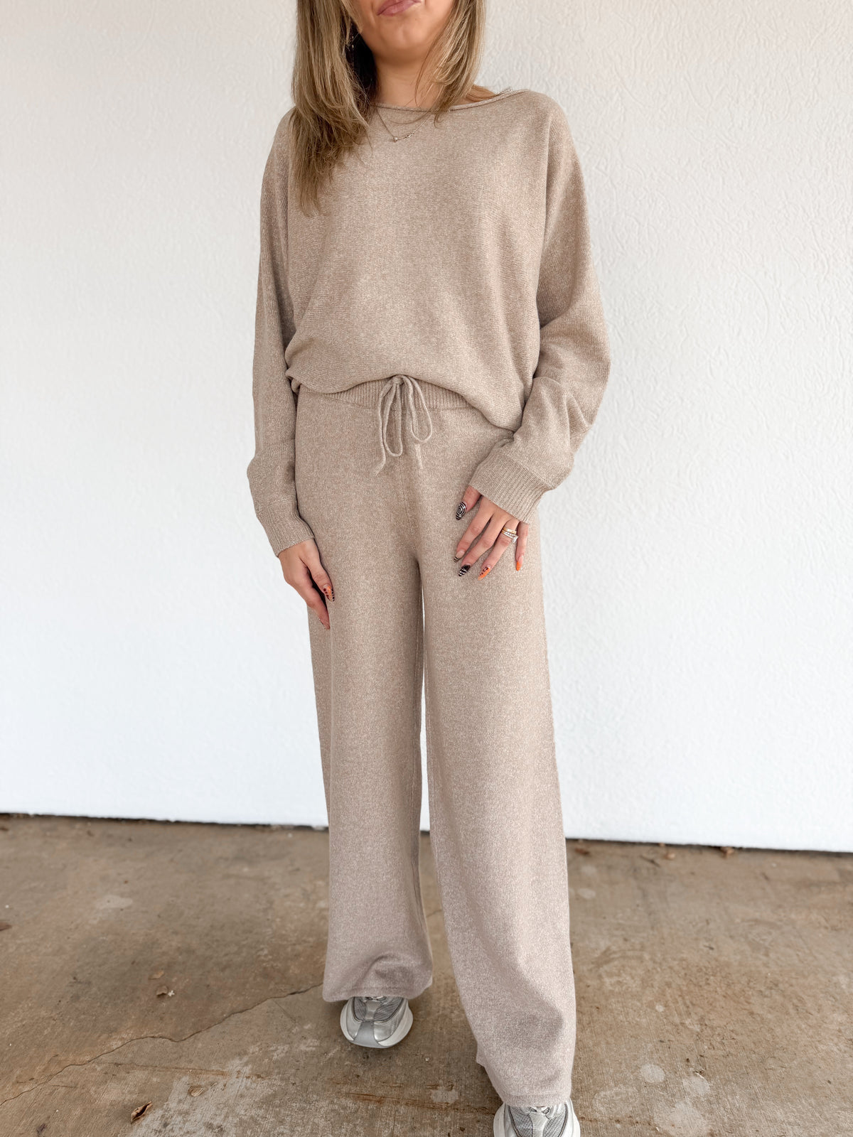 Taupe sweater pants