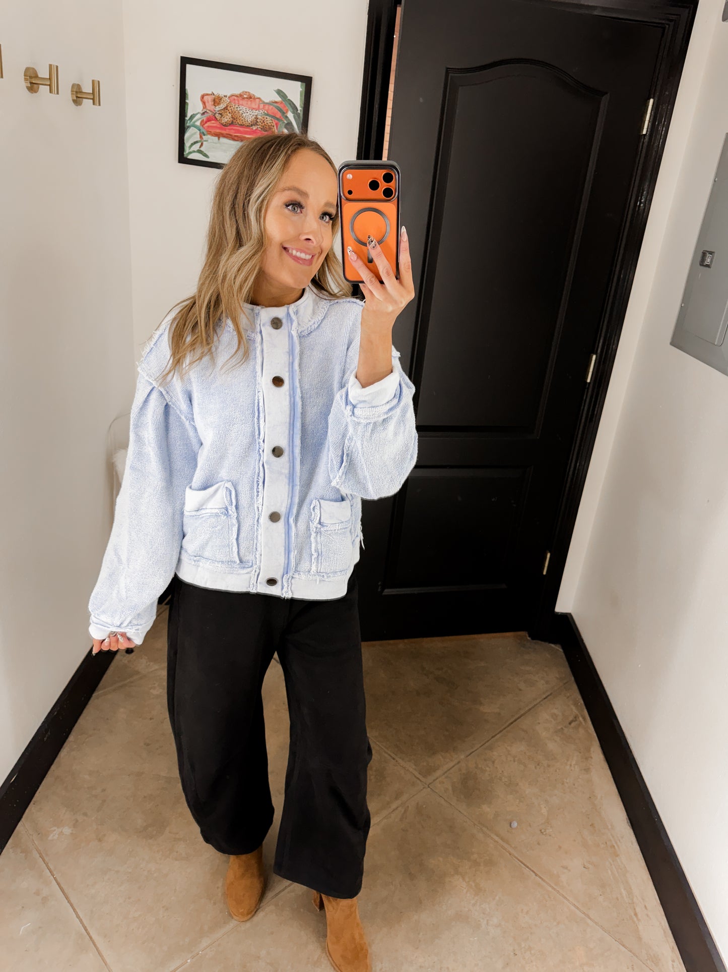 Blue textured jacket