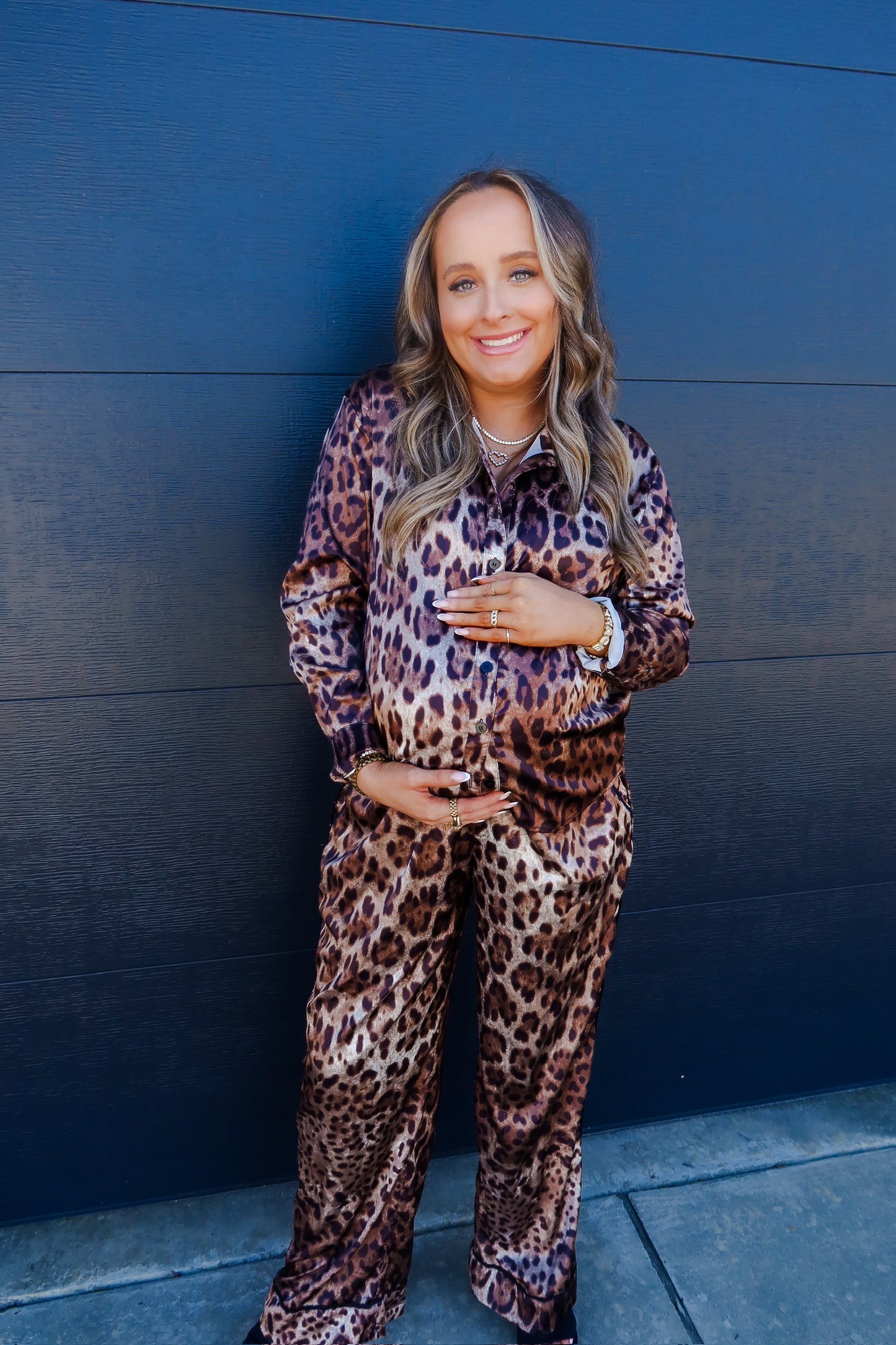 Leopard Satin Set