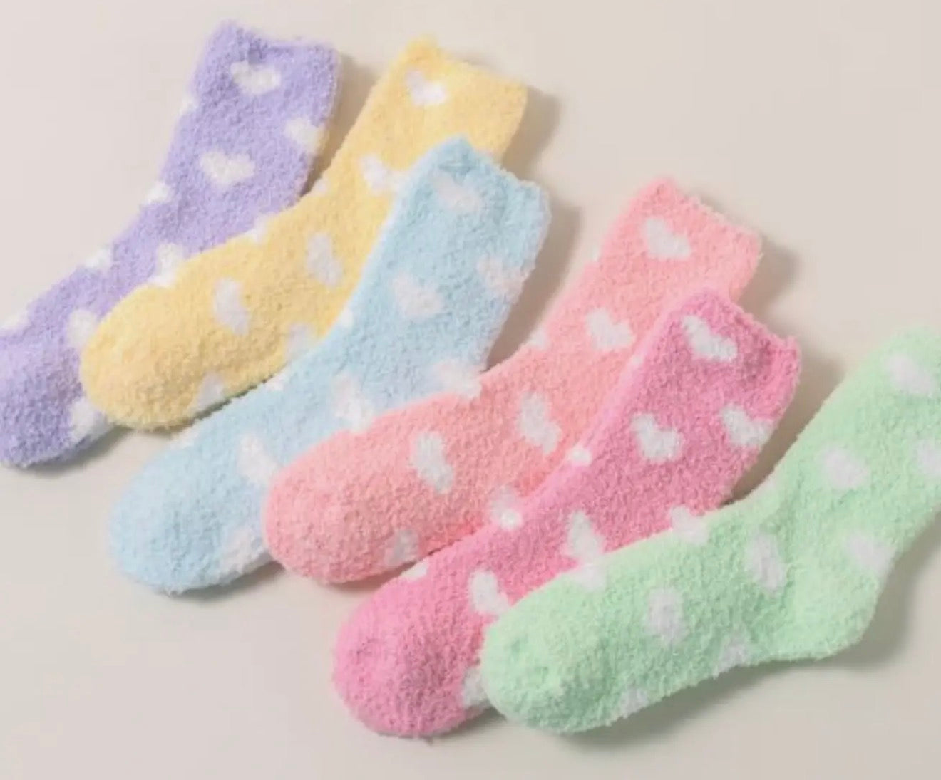Fuzzy Heart Socks