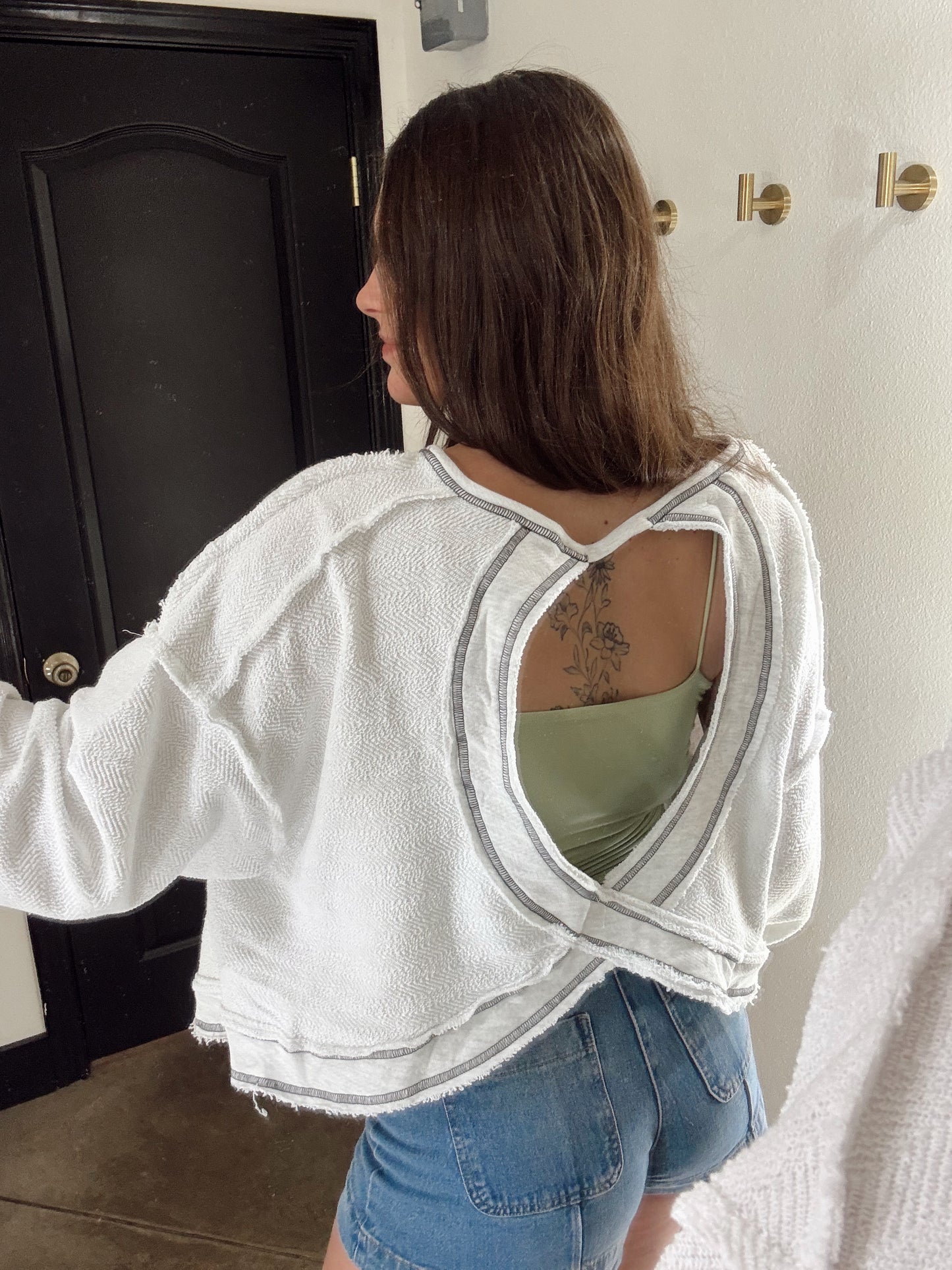 Open Back Reverse Stitched Top