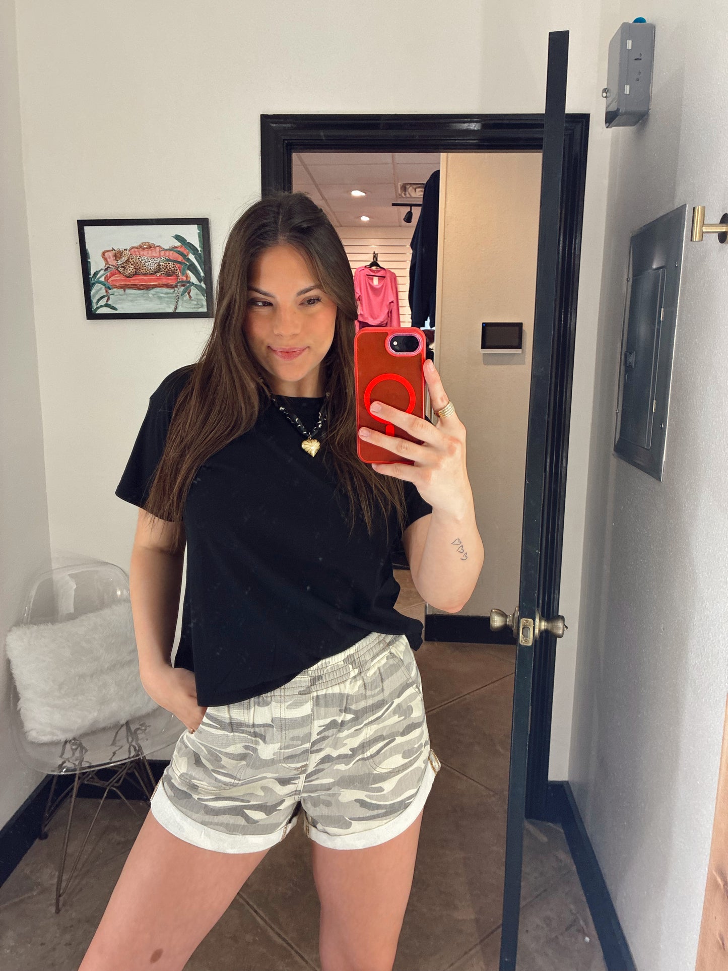 Jean Camo Shorts