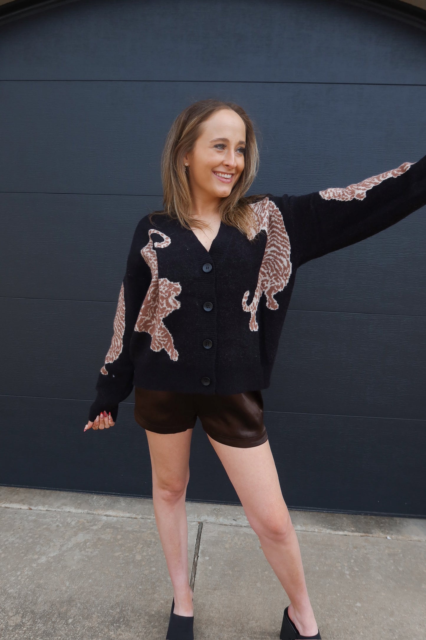 Tiger print cardigan