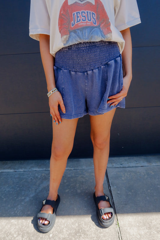 Smocked waist shorts