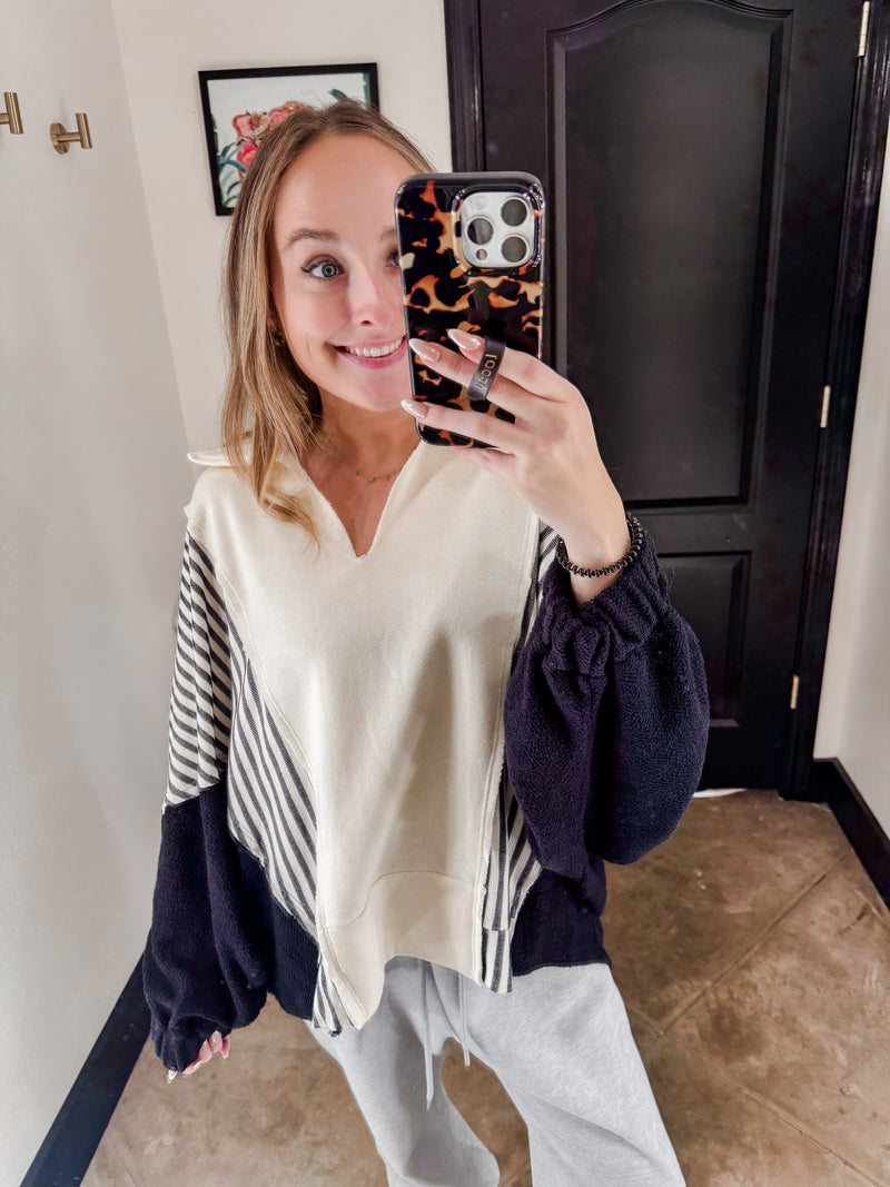 Striped oversized top