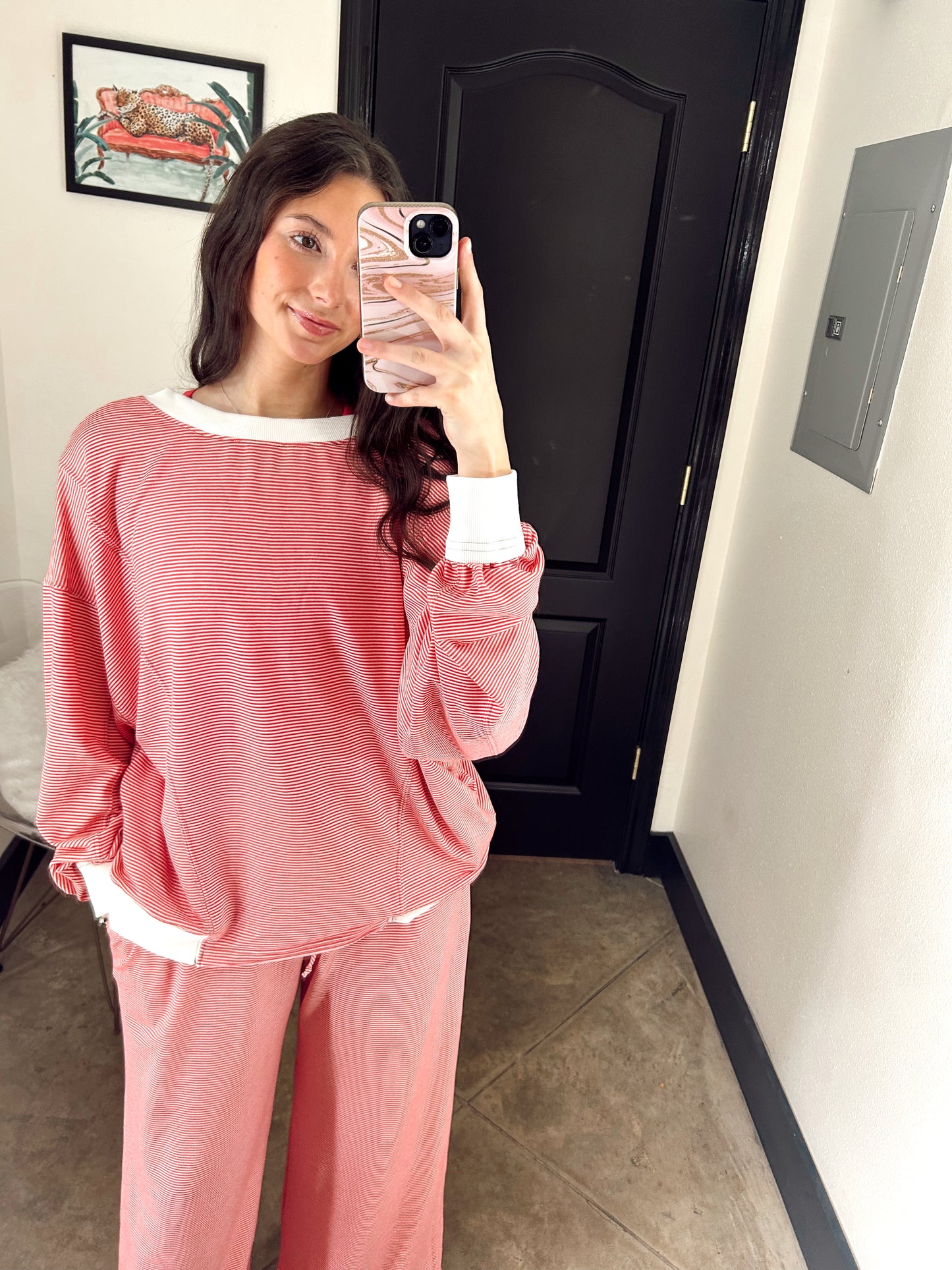 Striped Open Back Top