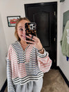 Striped Half Zip