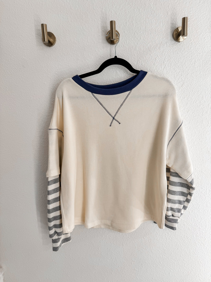 Contrast Sleeve Top