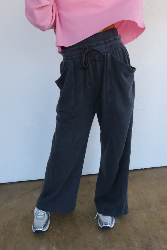 Paper bag waistband sweatpants