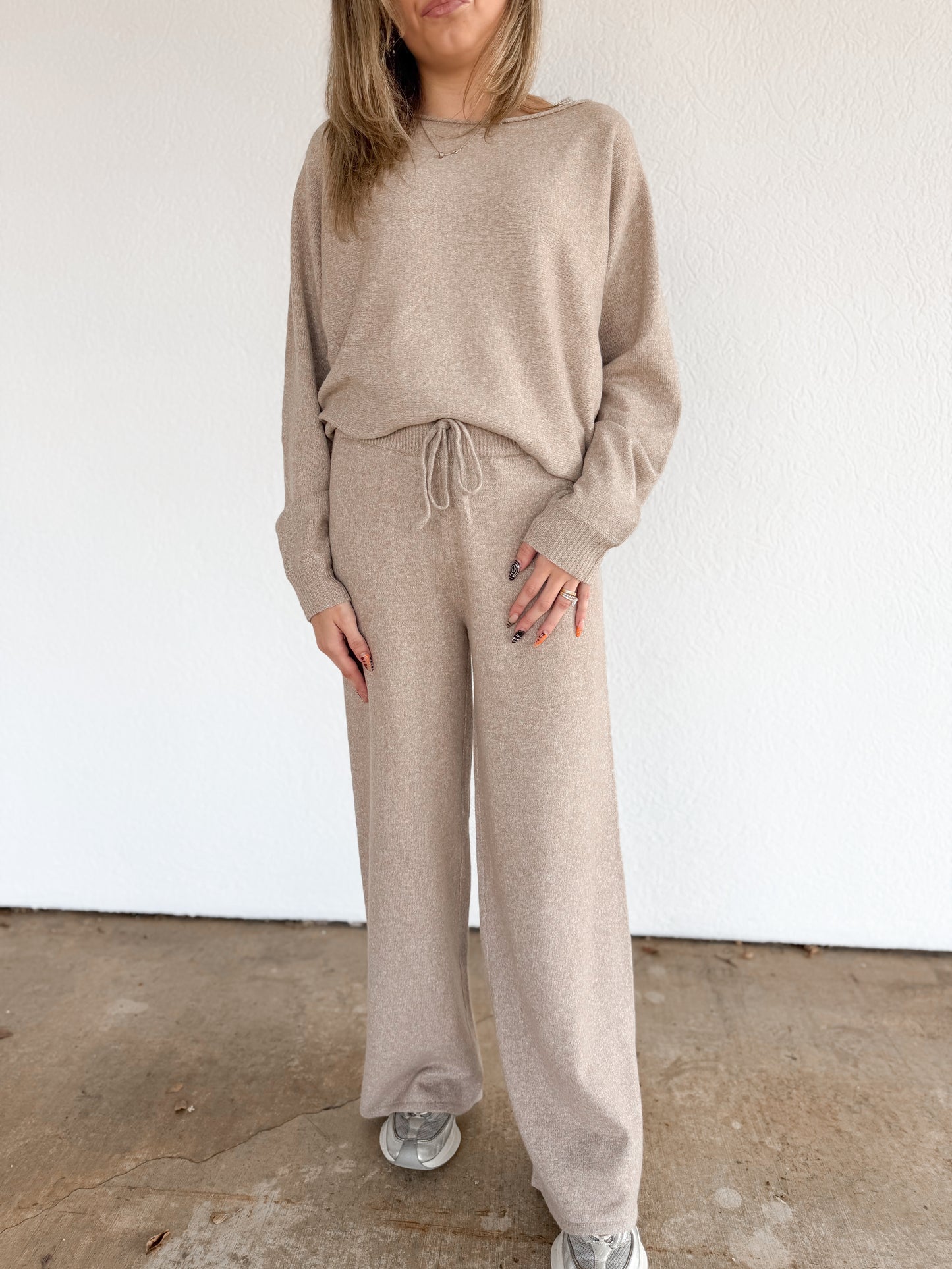 Taupe sweater pants