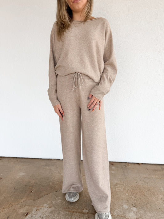 Taupe sweater pants