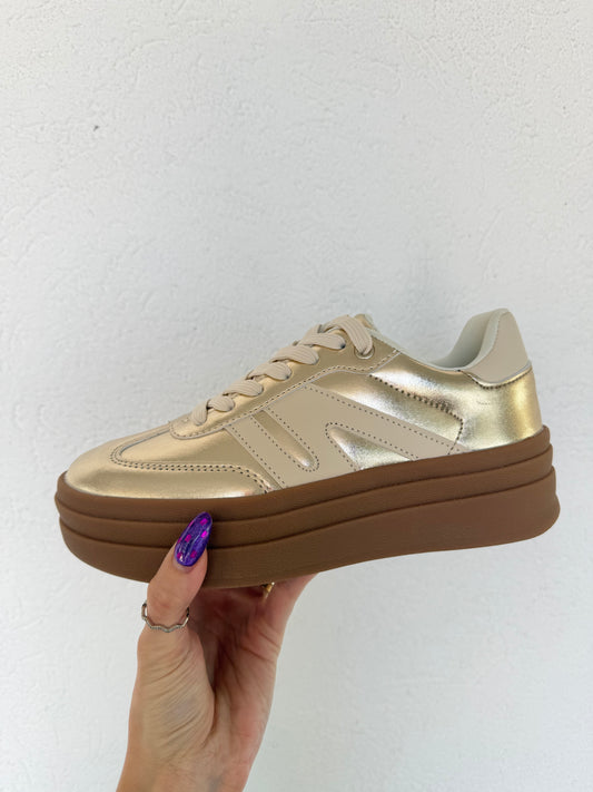 Gold Platform Sneaker
