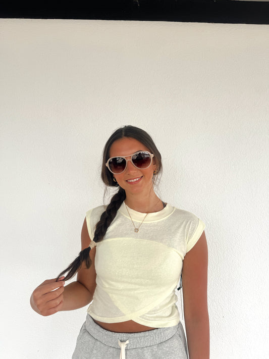 Butter Yellow Crossover Shirt