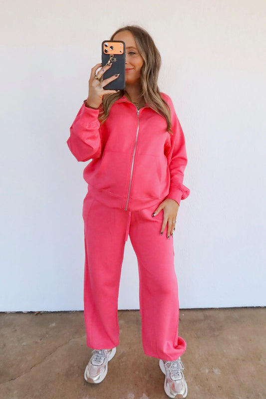 Hot Pink Zip Up Jacket