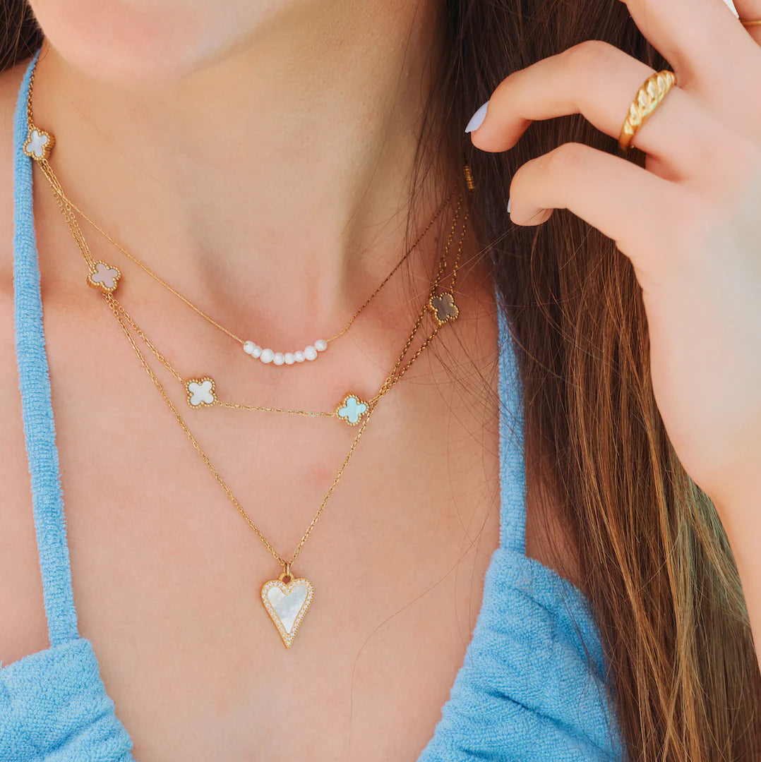 White Shell Heart Necklace