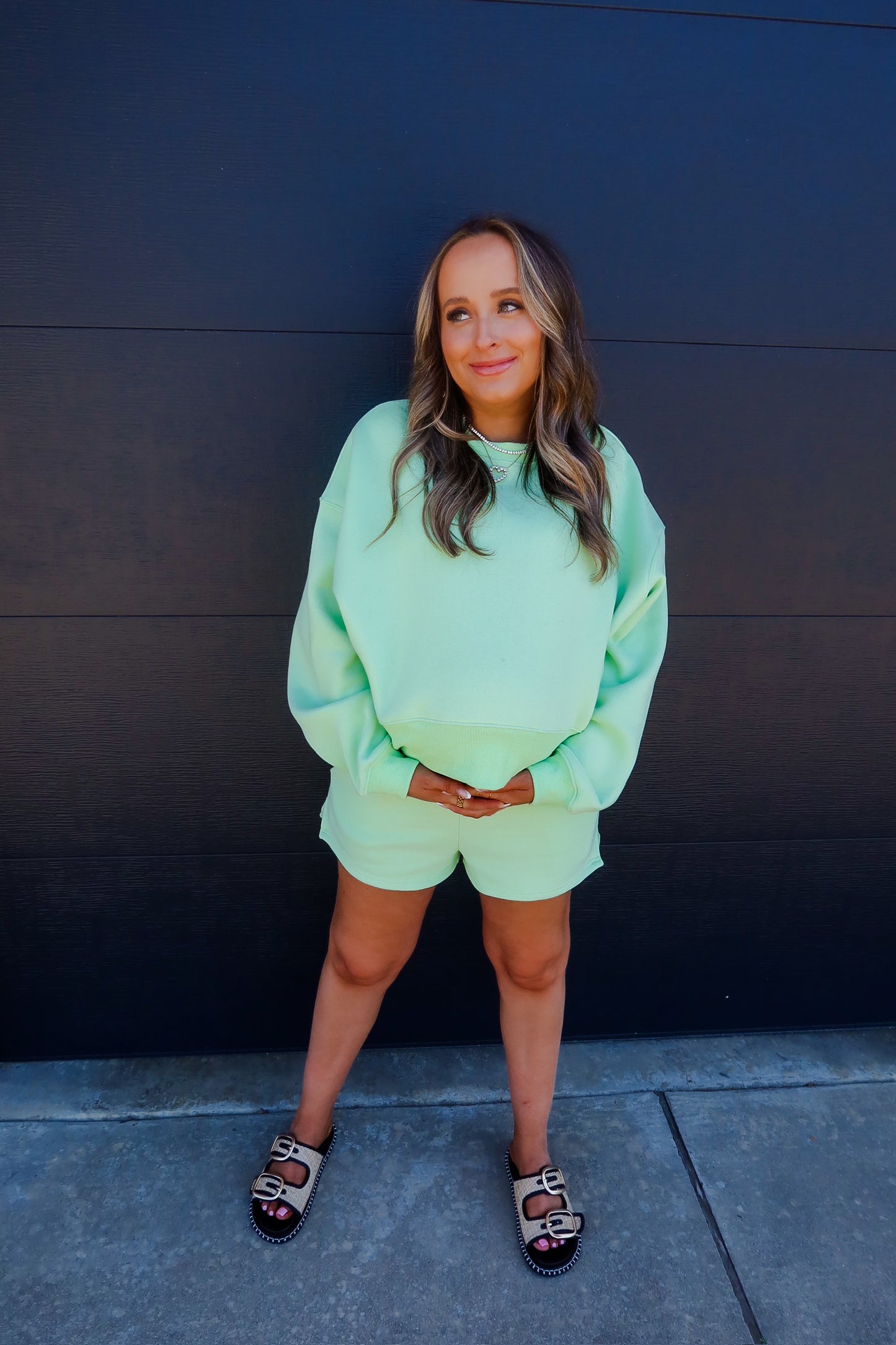 Lounge Short Set Lime Green