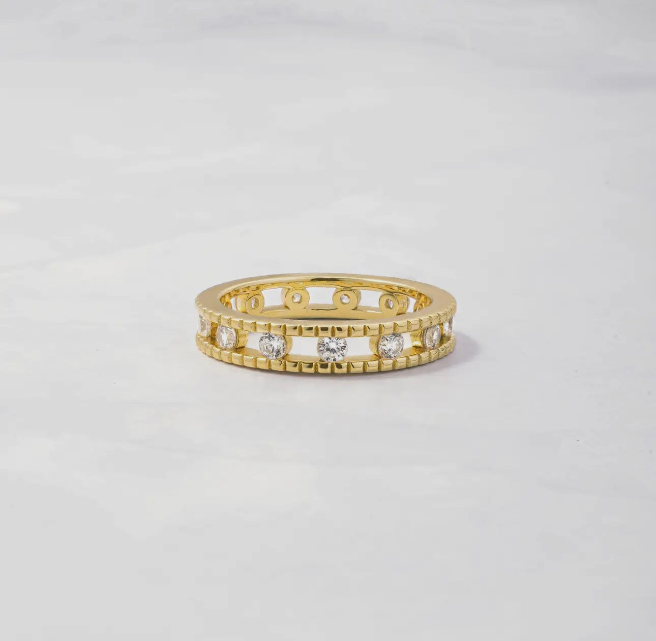 Studded double eternity ring
