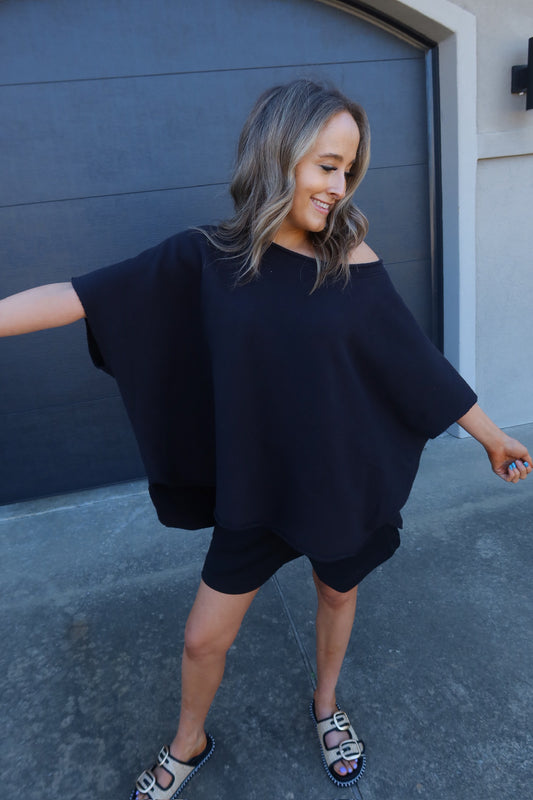 Black Dolman Top