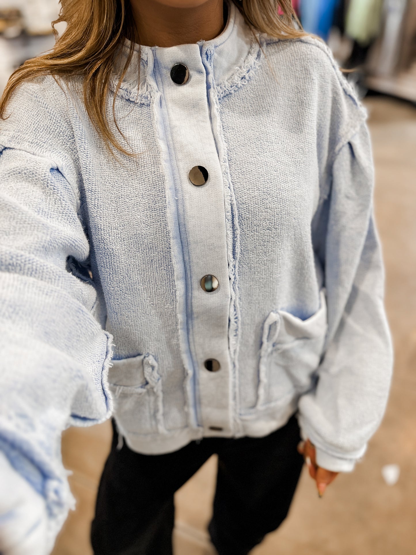 Blue textured jacket