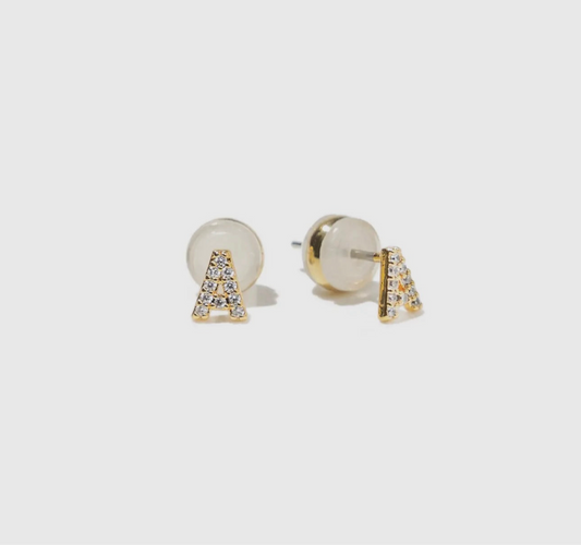 Initial Stud Earrings