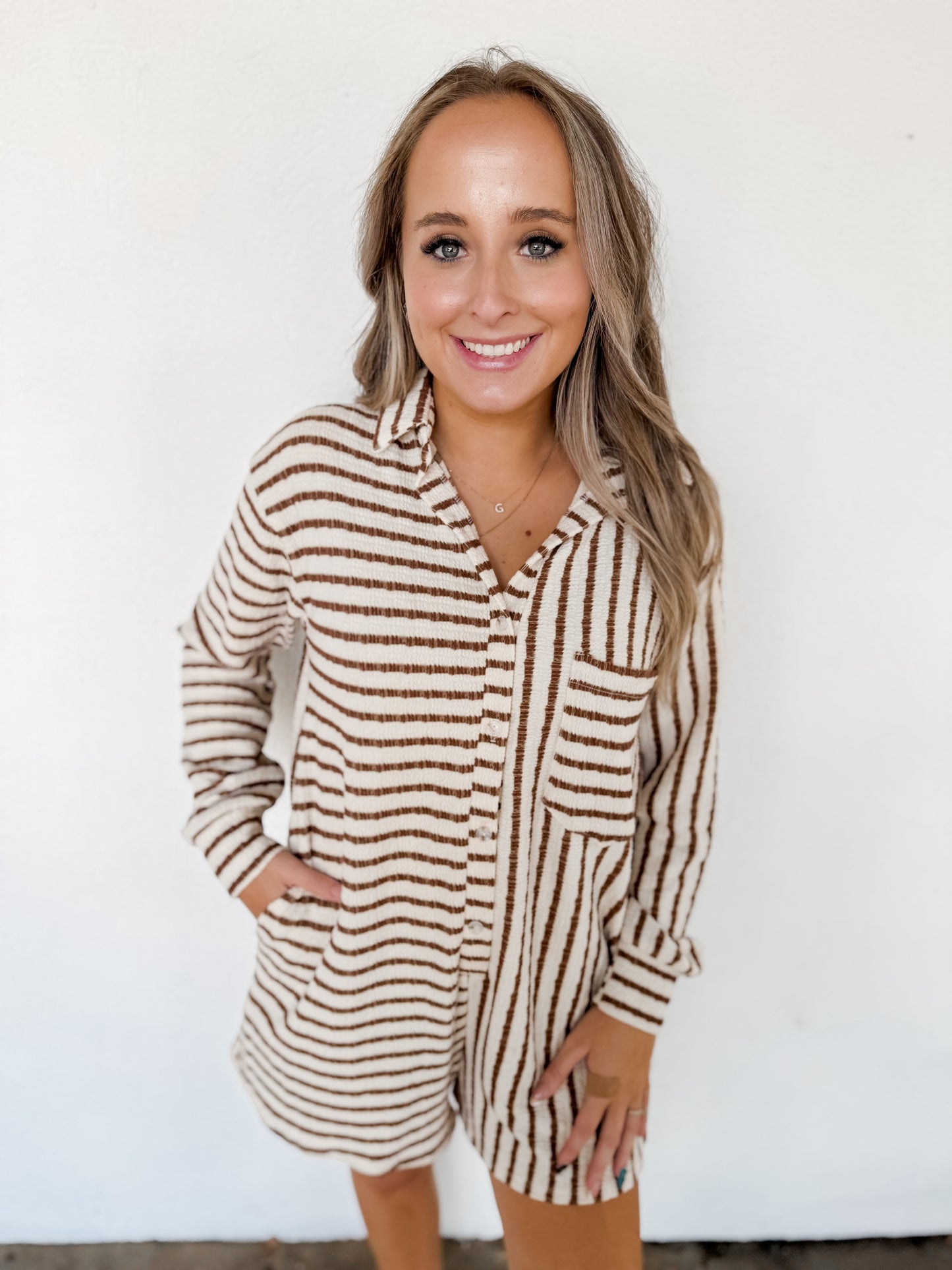 Stripe print Romper