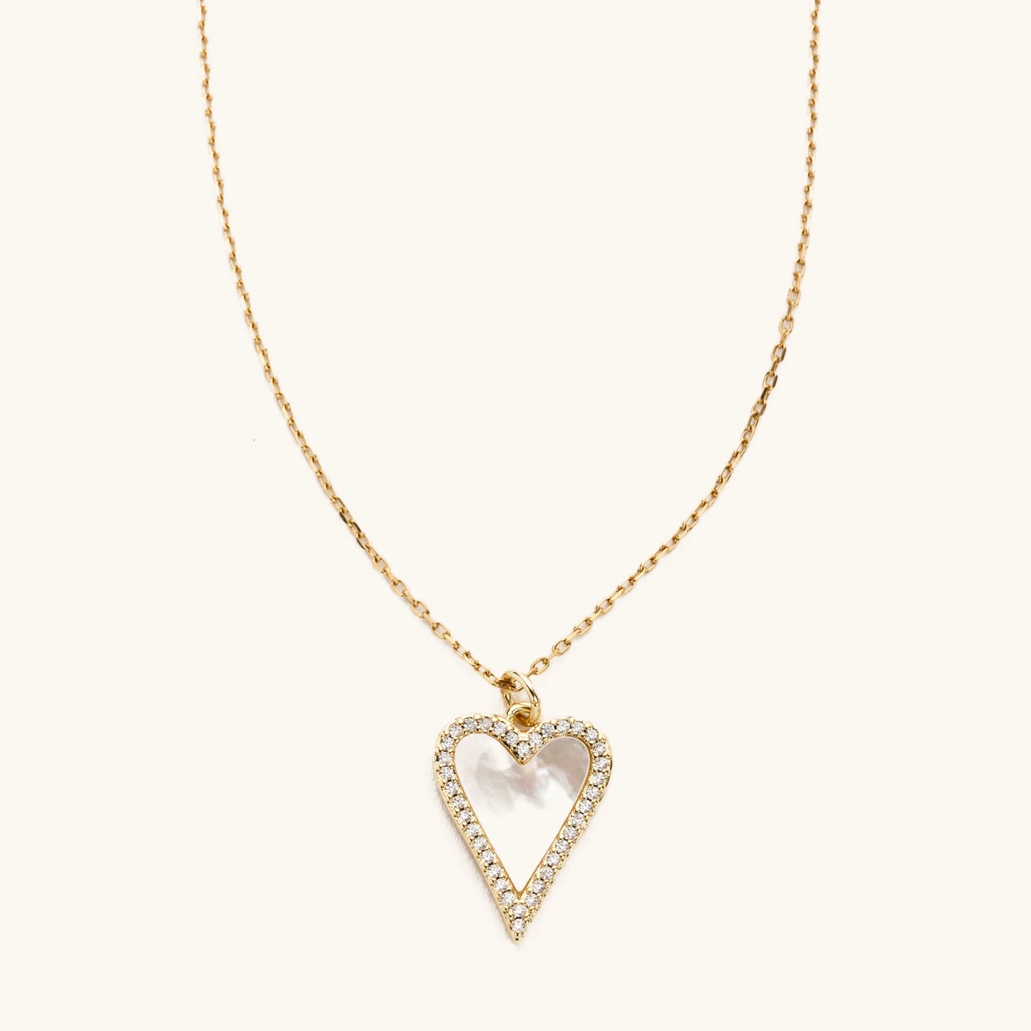 White Shell Heart Necklace