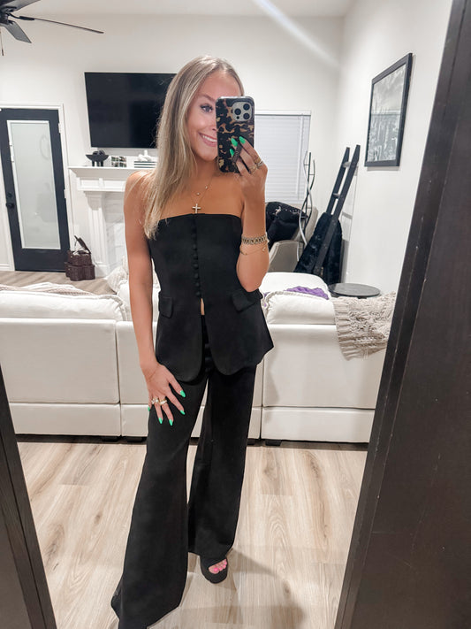 Flare Pants & Peplum Top Set