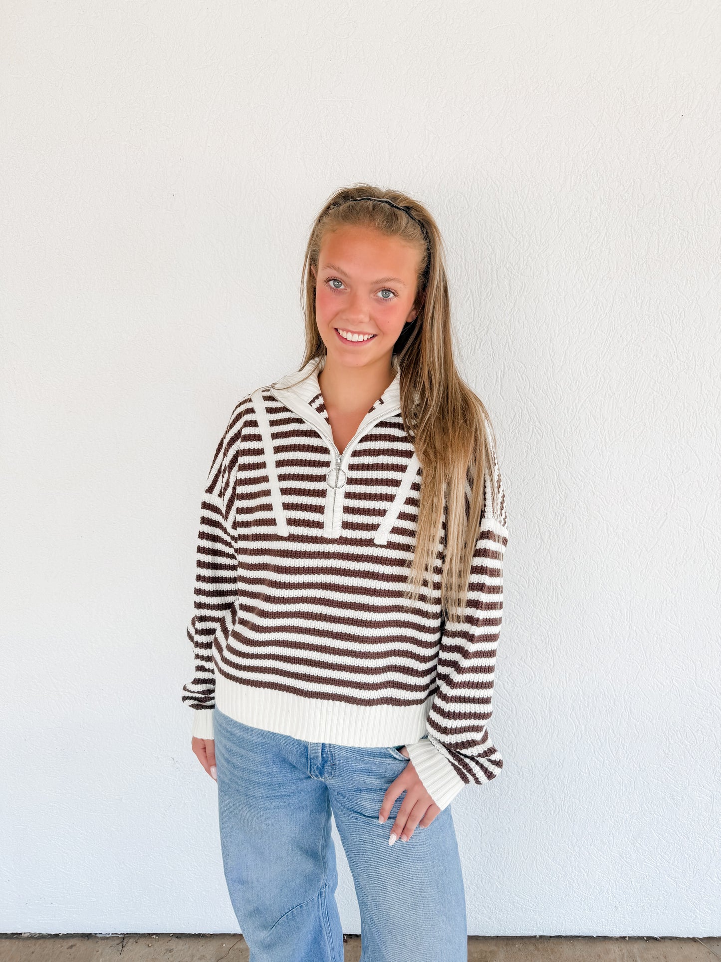 Striped Half Zip