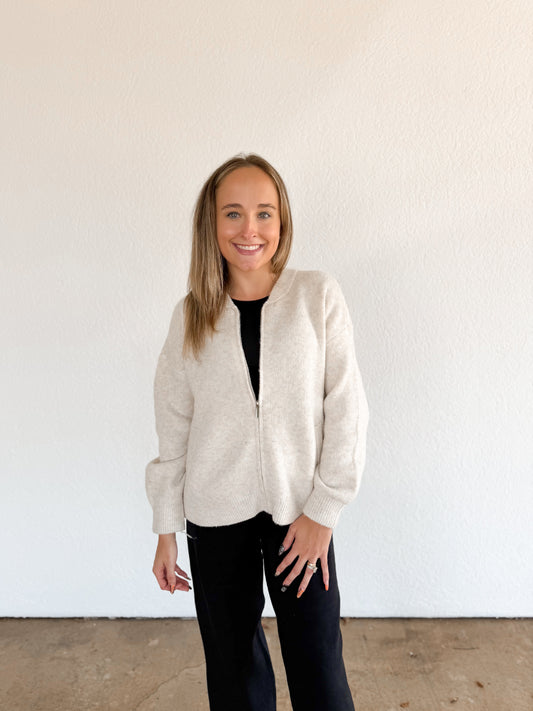 Oatmeal sweater jacket