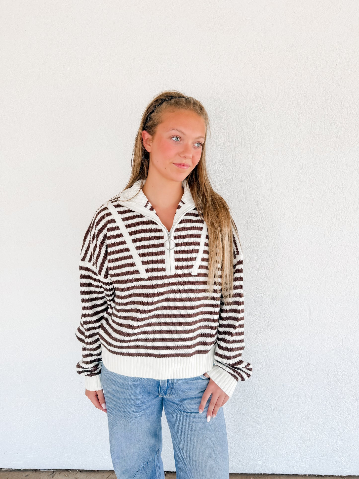 Striped Half Zip