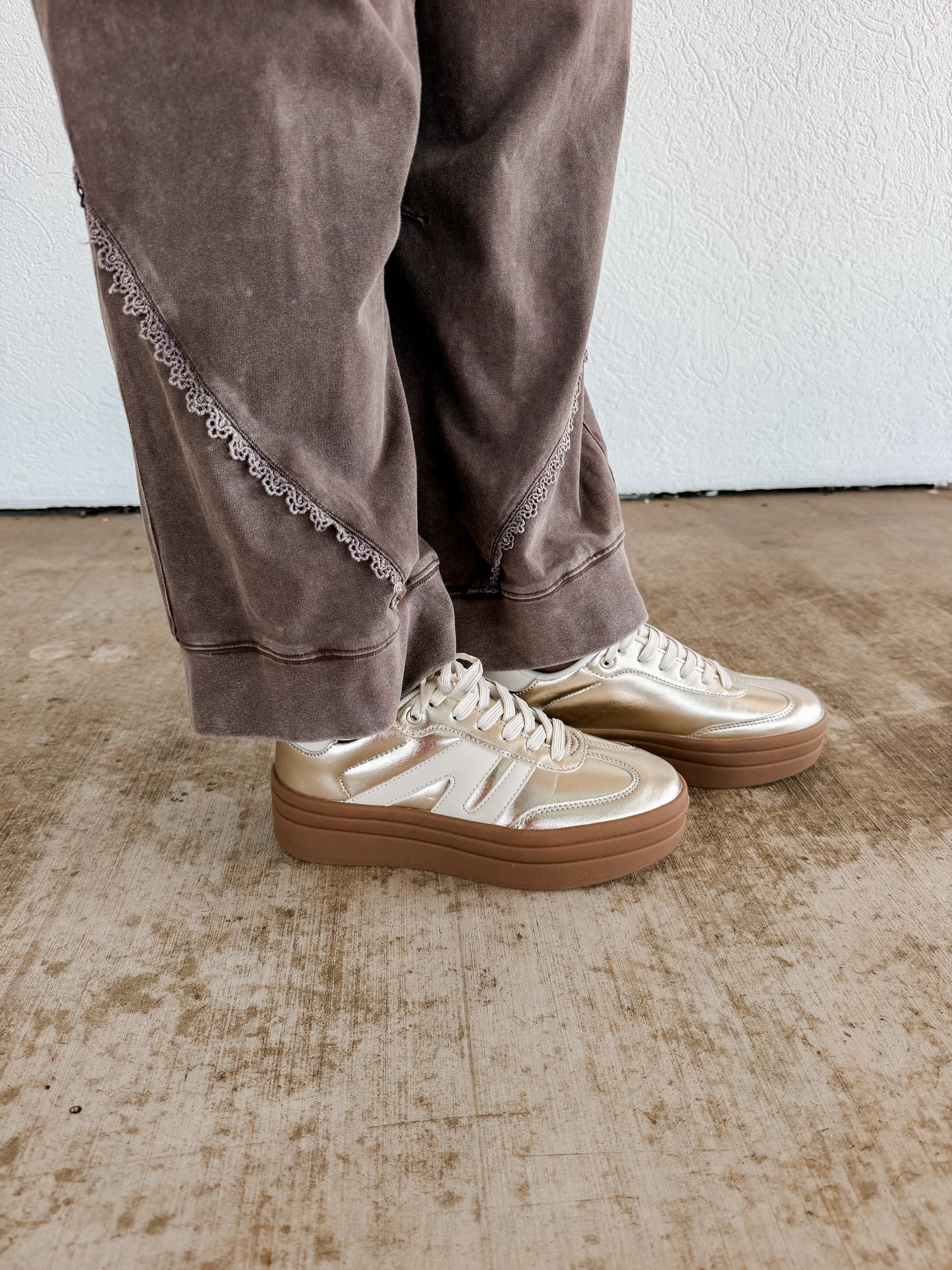 Gold Platform Sneaker