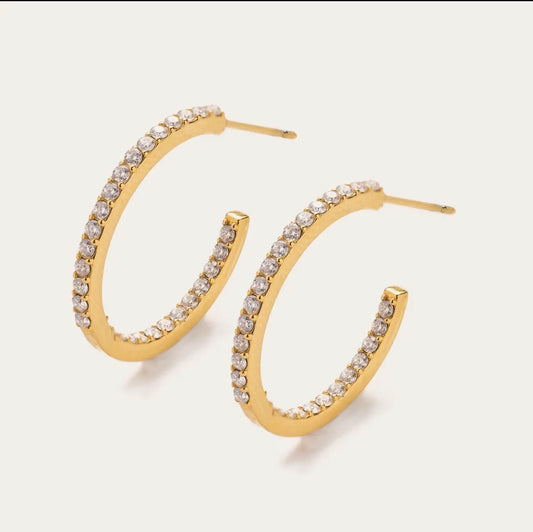 Sutton crystal hoops