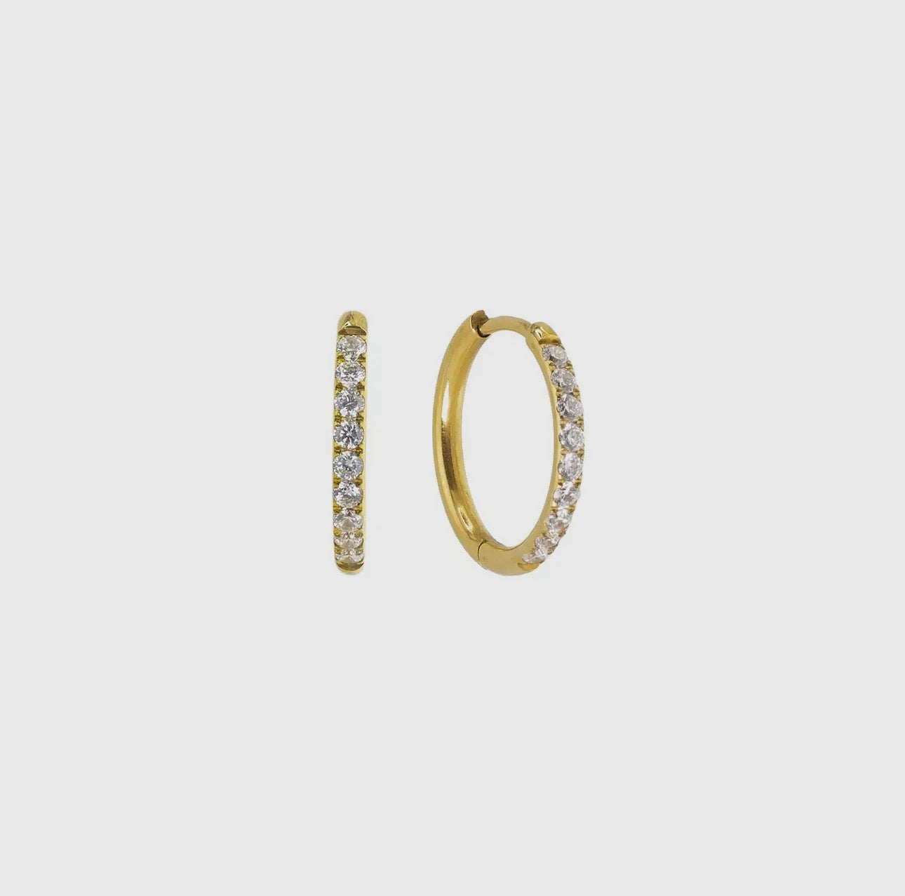 Gold Diamond Hoops