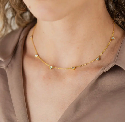 Gold Triangle Drop Necklace