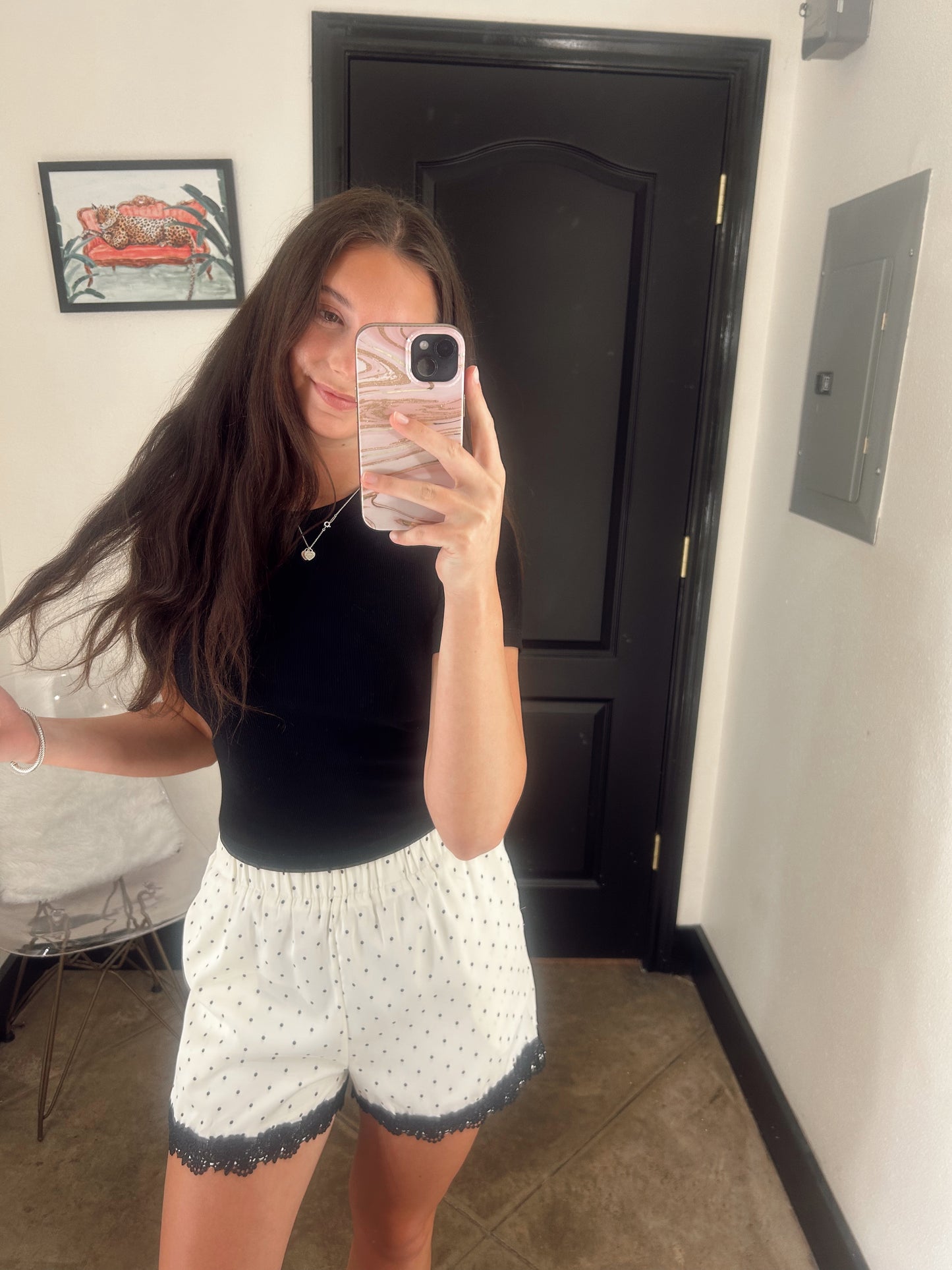 Polka Dot Satin Shorts