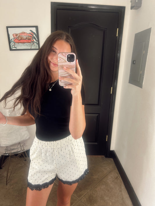 polka Dot Satin Shorts