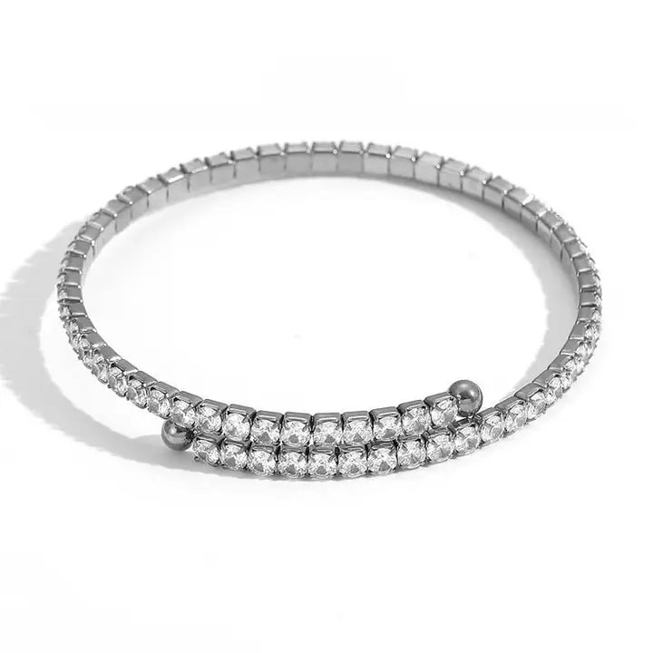 Silver Tennis Wrap Bracelet